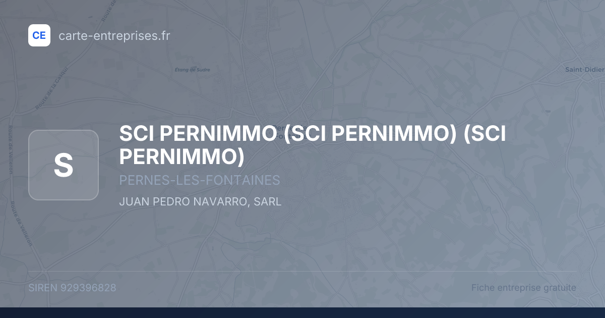 SCI PERNIMMO (SCI PERNIMMO) (SCI PERNIMMO) — 929396828 — fiche entreprise