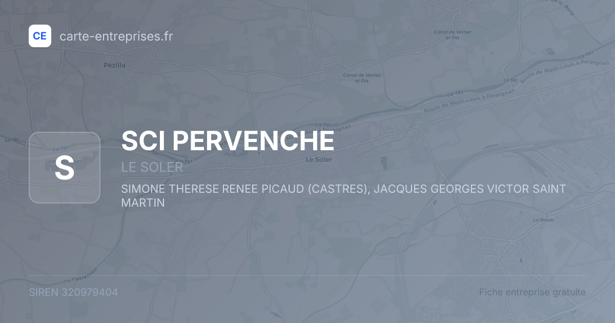 SCI PERVENCHE — 320979404 — fiche entreprise
