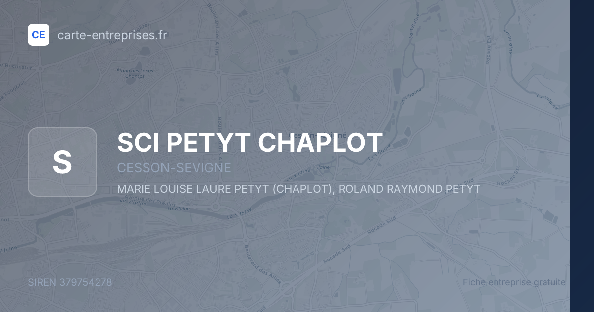 SCI PETYT CHAPLOT — 379754278 — fiche entreprise