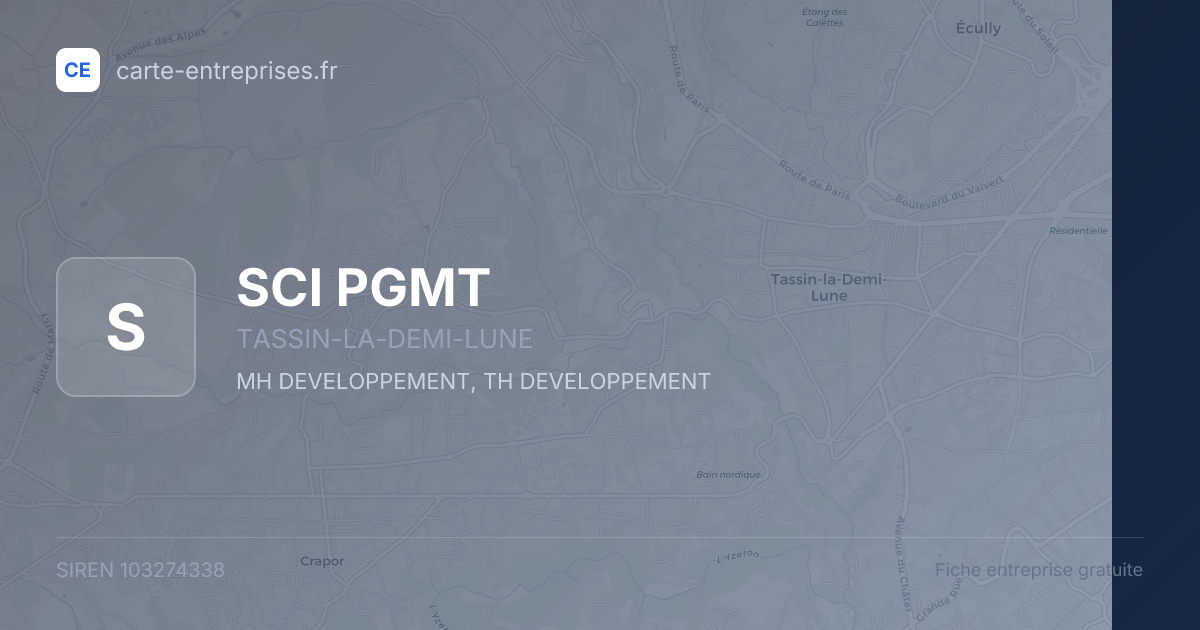 SCI PGMT — 103274338 — fiche entreprise