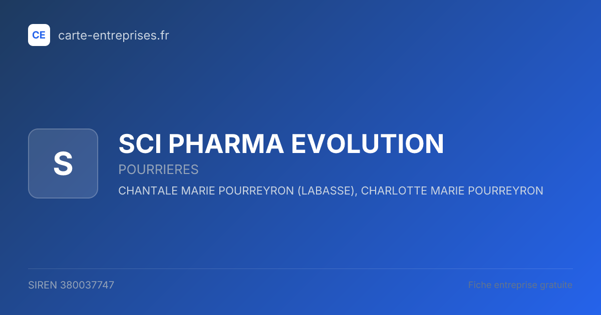 SCI PHARMA EVOLUTION — 380037747 — fiche entreprise