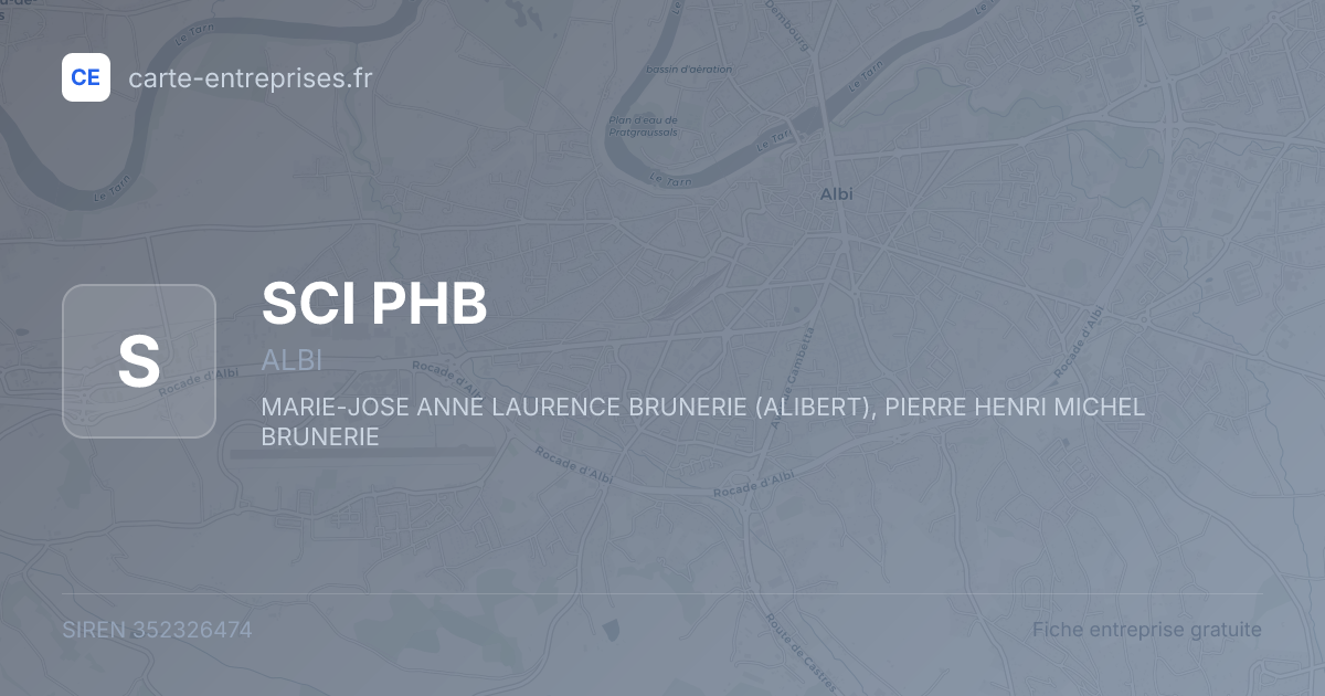 SCI PHB — 352326474 — fiche entreprise