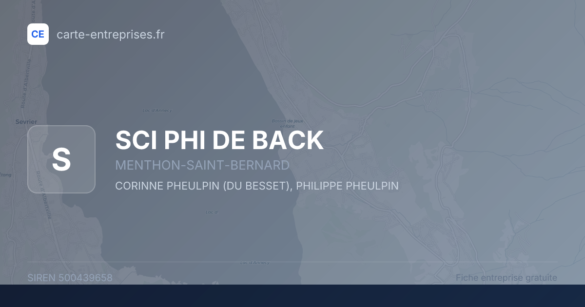 SCI PHI DE BACK — 500439658 — fiche entreprise