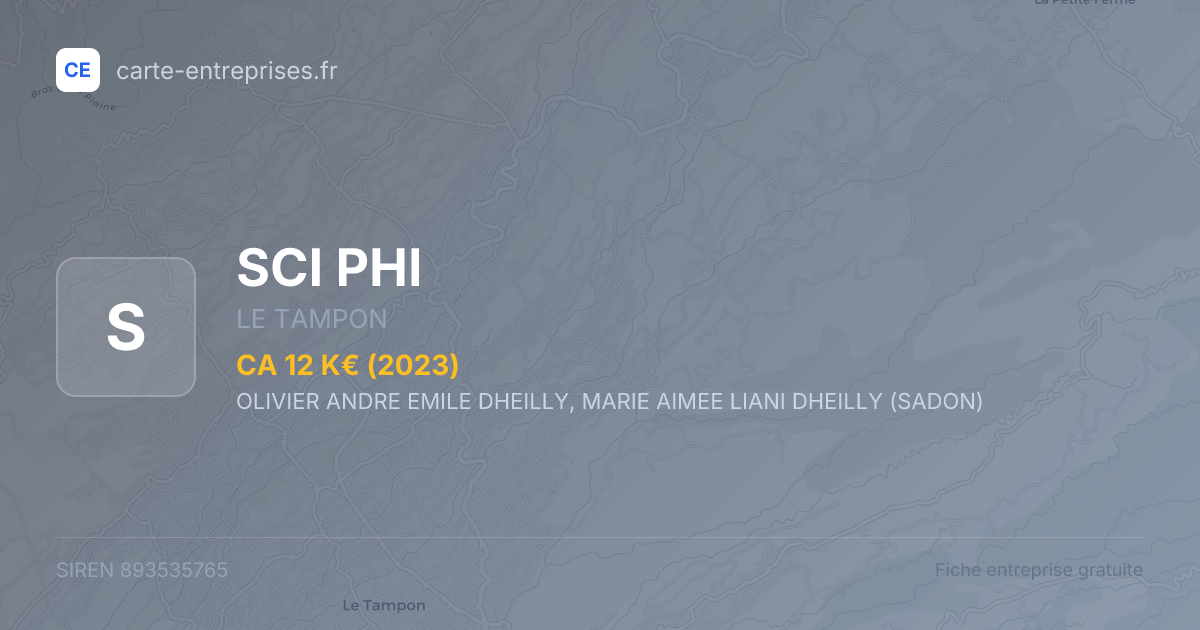 SCI PHI — 893535765 — fiche entreprise