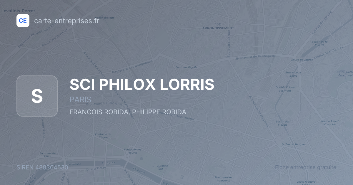 SCI PHILOX LORRIS — 488364530 — fiche entreprise