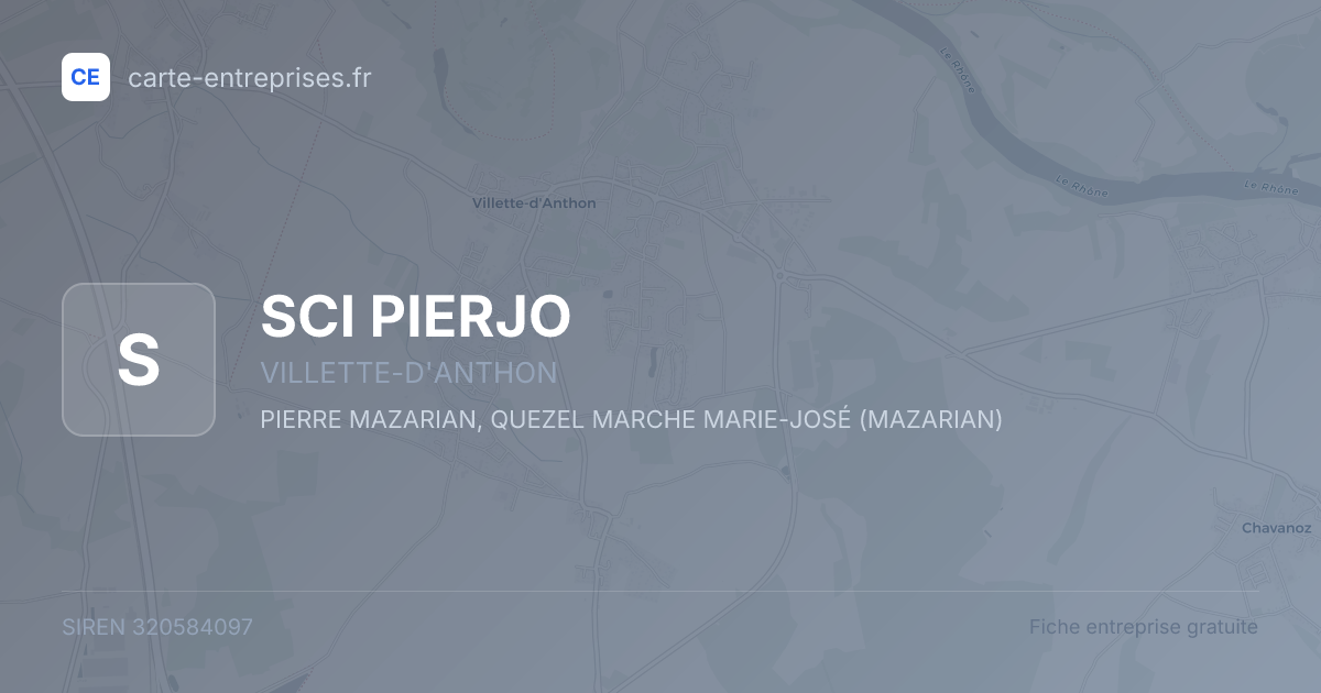 SCI PIERJO — 320584097 — fiche entreprise