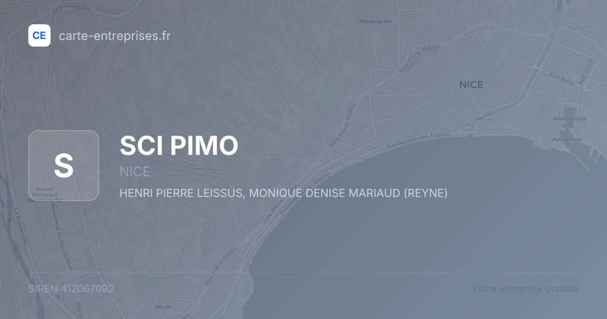 SCI PIMO — 412067092 — fiche entreprise