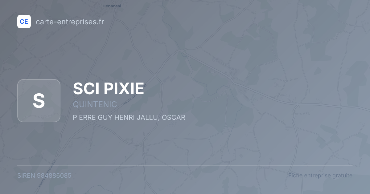 SCI PIXIE — 984886085 — fiche entreprise