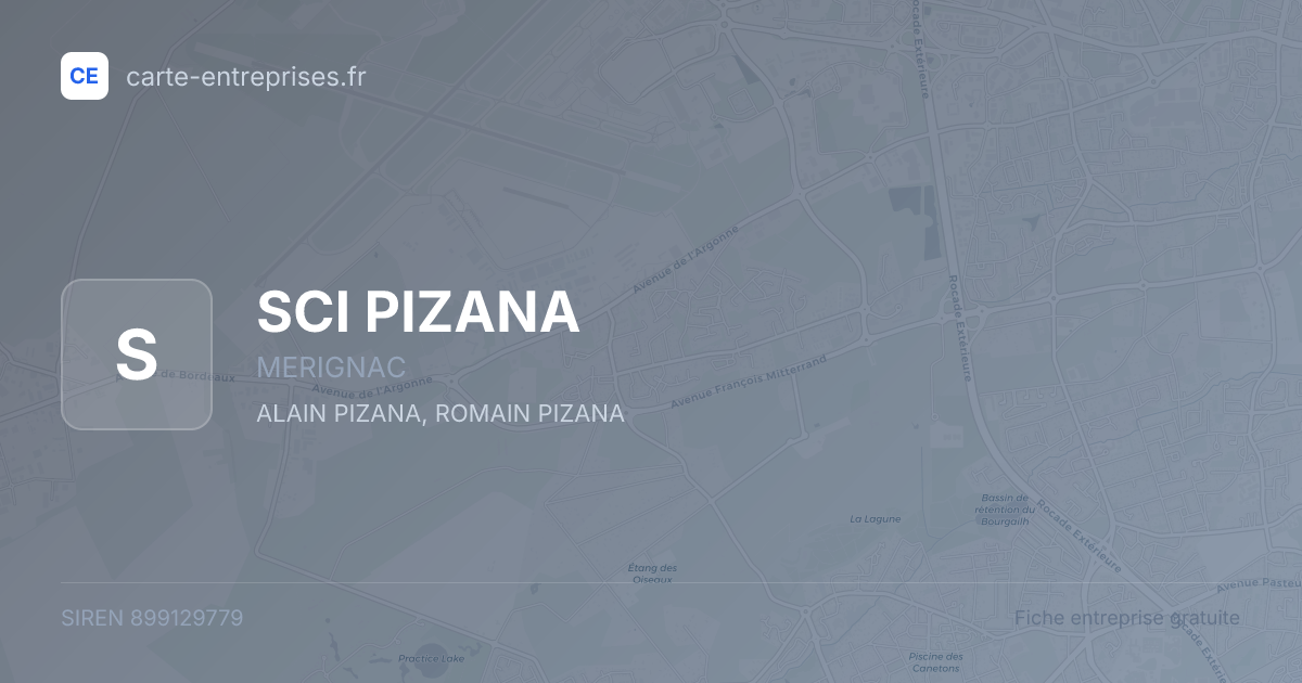 SCI PIZANA — 899129779 — fiche entreprise