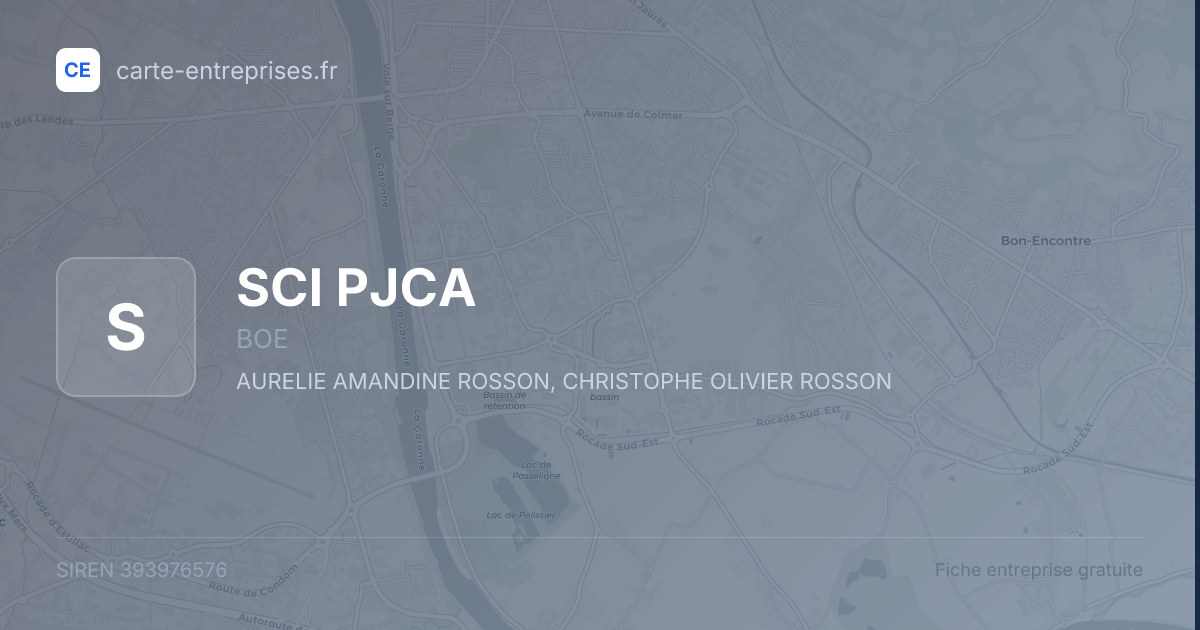 SCI PJCA — 393976576 — fiche entreprise