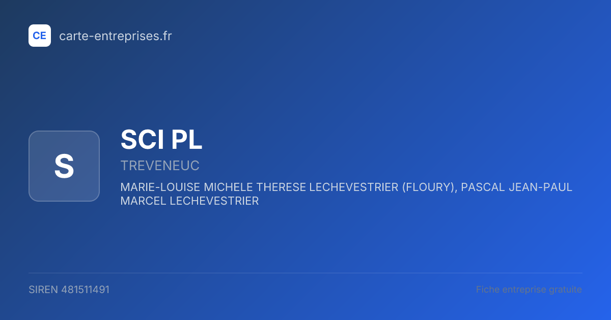 SCI PL — 481511491 — fiche entreprise