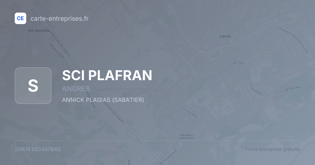 SCI PLAFRAN — 503407843 — fiche entreprise
