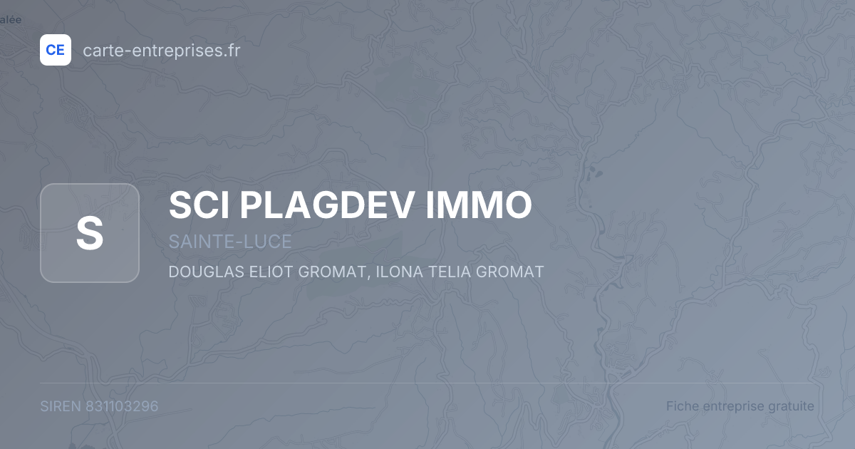 SCI PLAGDEV IMMO — 831103296 — fiche entreprise