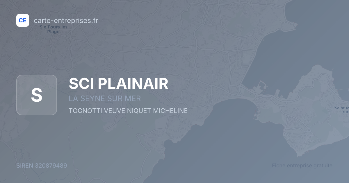 SCI PLAINAIR — 320879489 — fiche entreprise