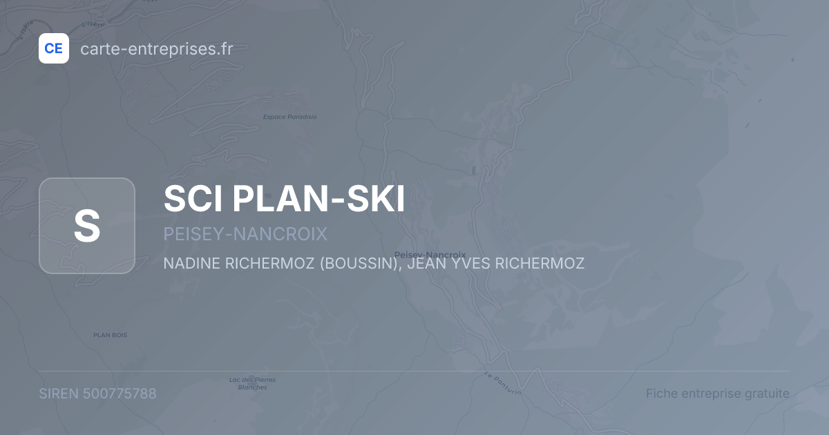 SCI PLAN-SKI — 500775788 — fiche entreprise
