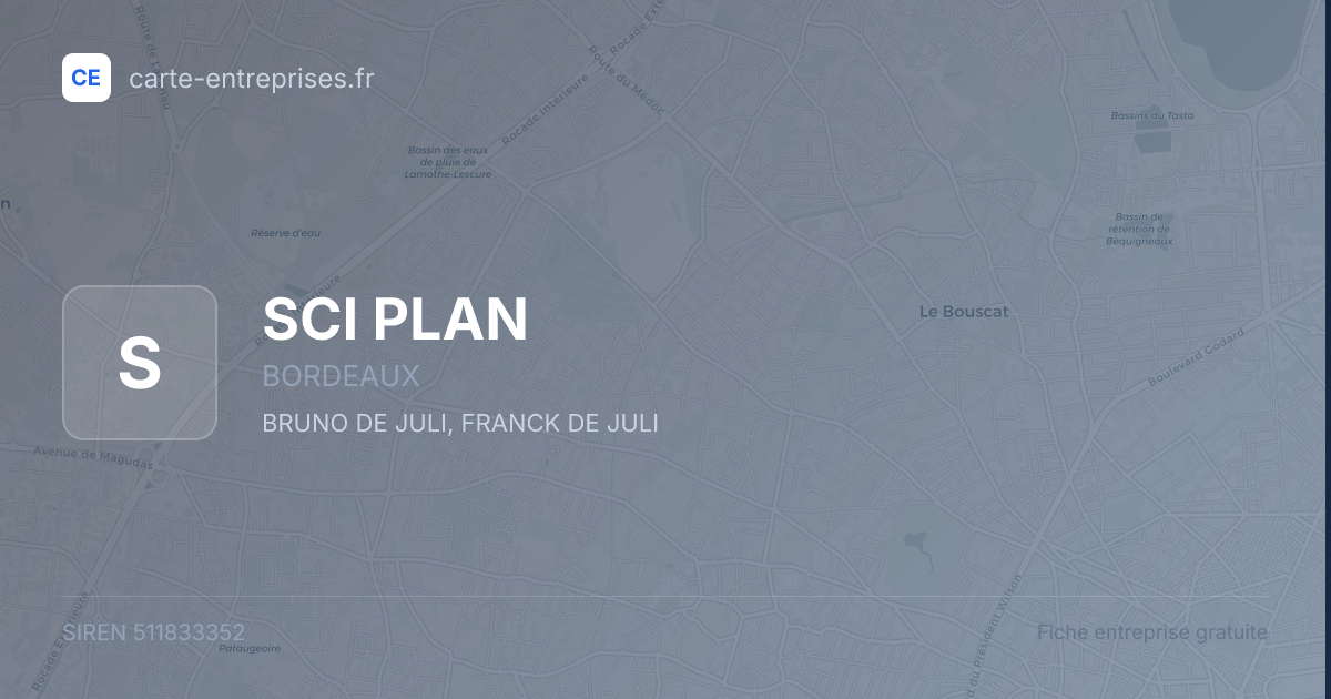 SCI PLAN — 511833352 — fiche entreprise
