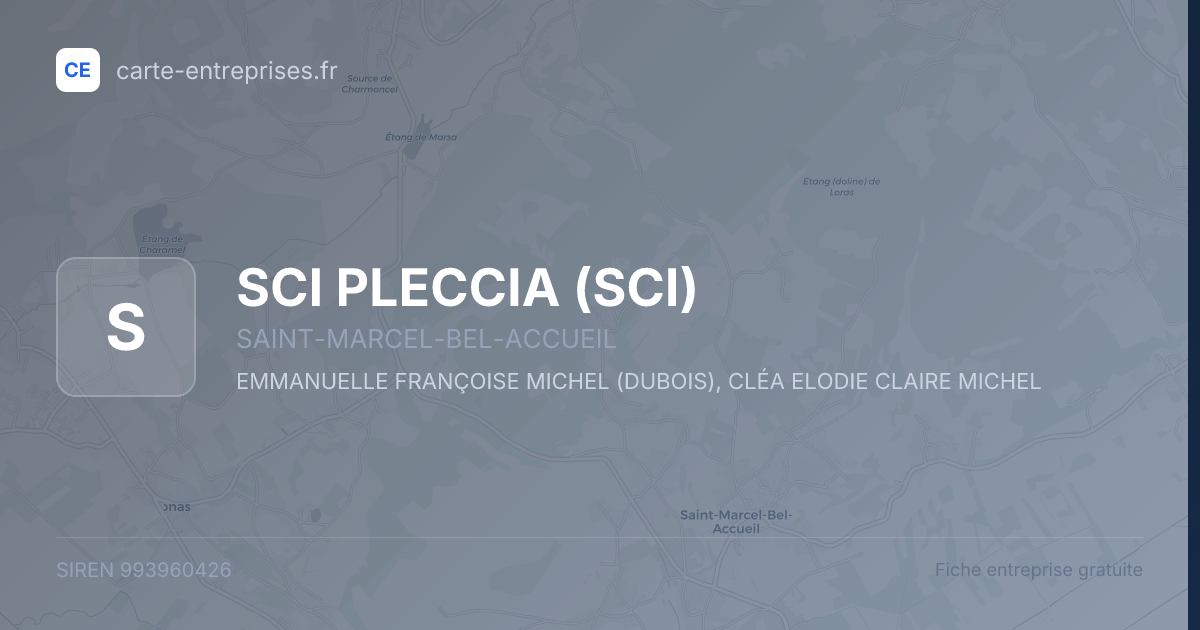 SCI PLECCIA (SCI) — 993960426 — fiche entreprise