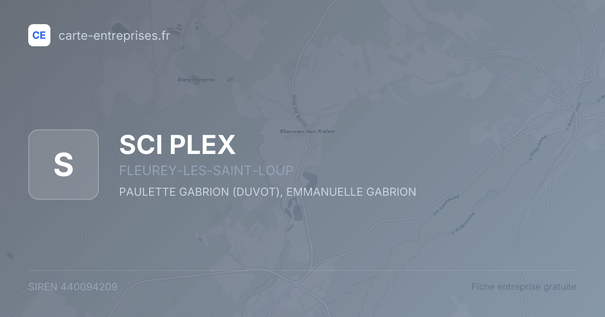 SCI PLEX — 440094209 — fiche entreprise