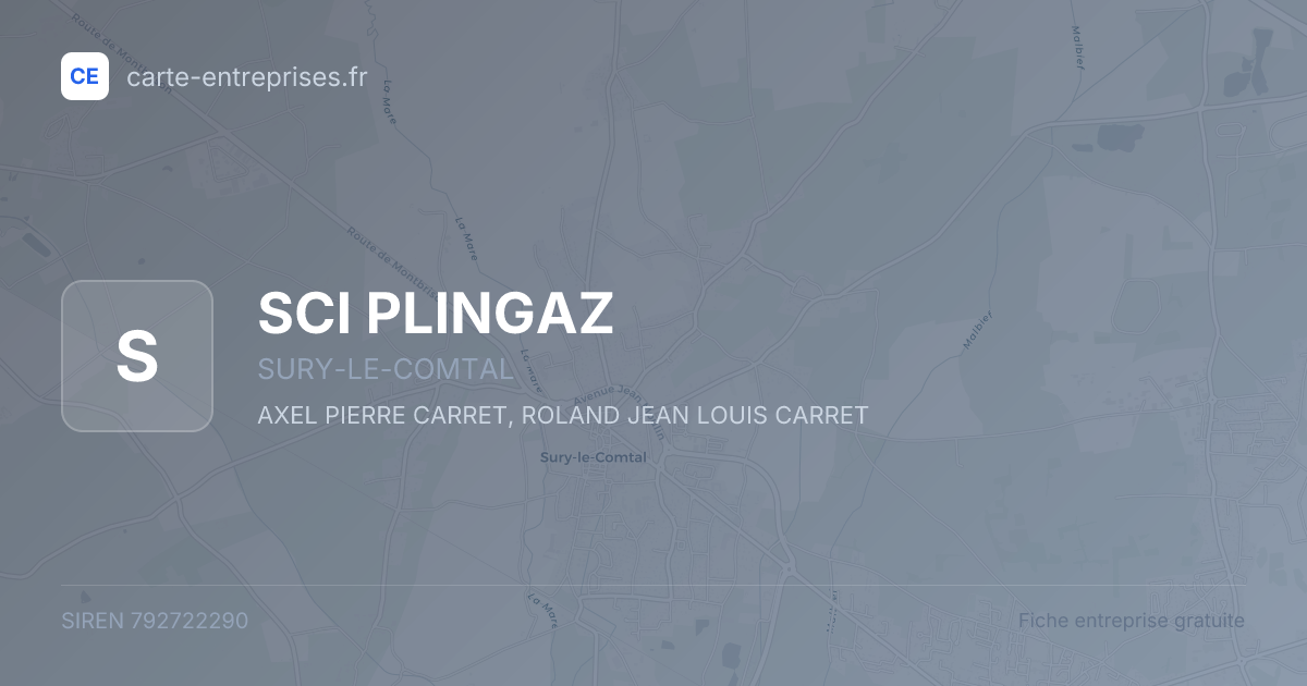 SCI PLINGAZ — 792722290 — fiche entreprise
