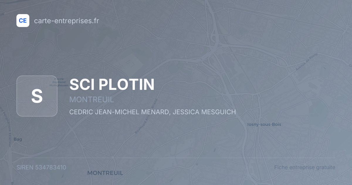 SCI PLOTIN — 534783410 — fiche entreprise