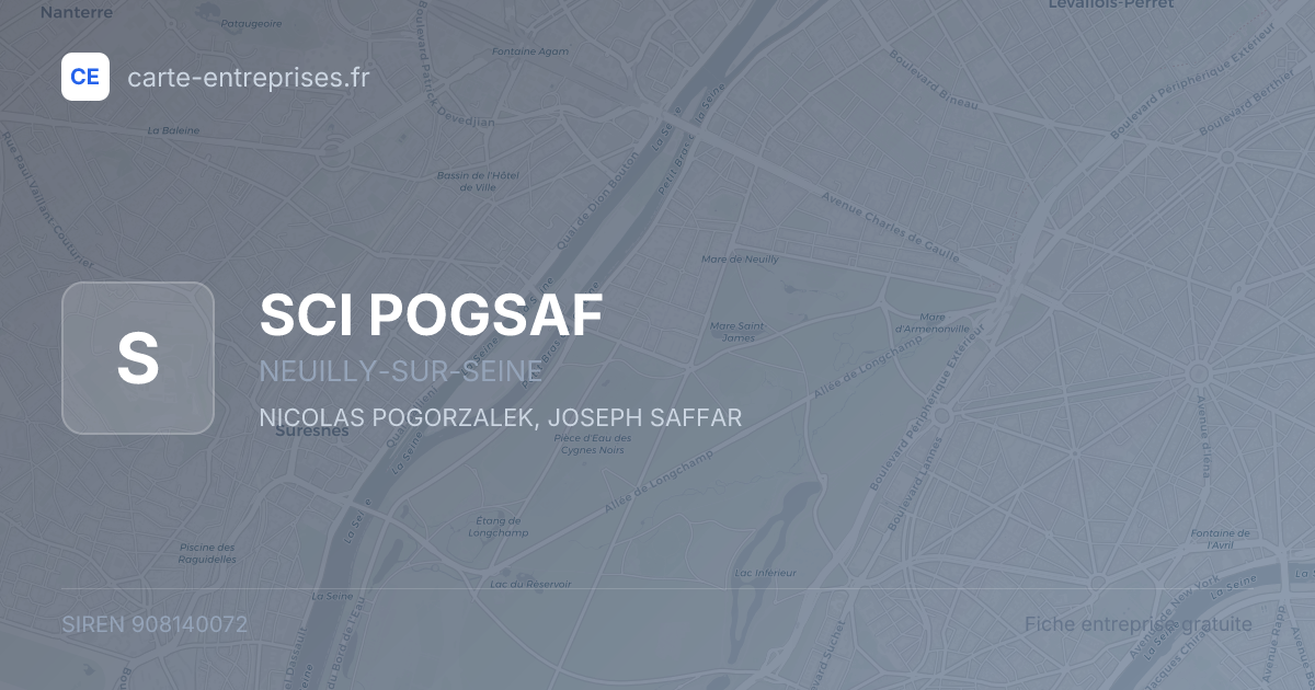 SCI POGSAF — 908140072 — fiche entreprise
