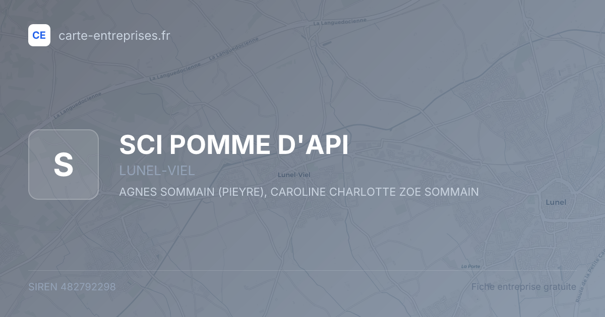 SCI POMME D'API — 482792298 — fiche entreprise