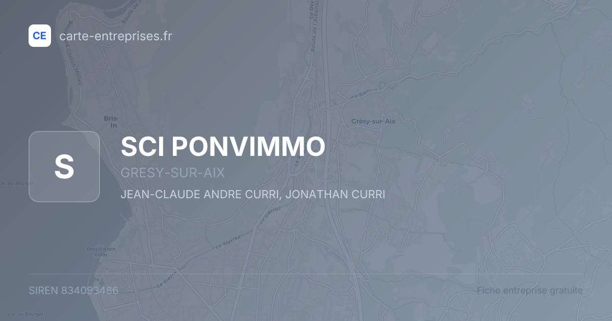 SCI PONVIMMO — 834093486 — fiche entreprise