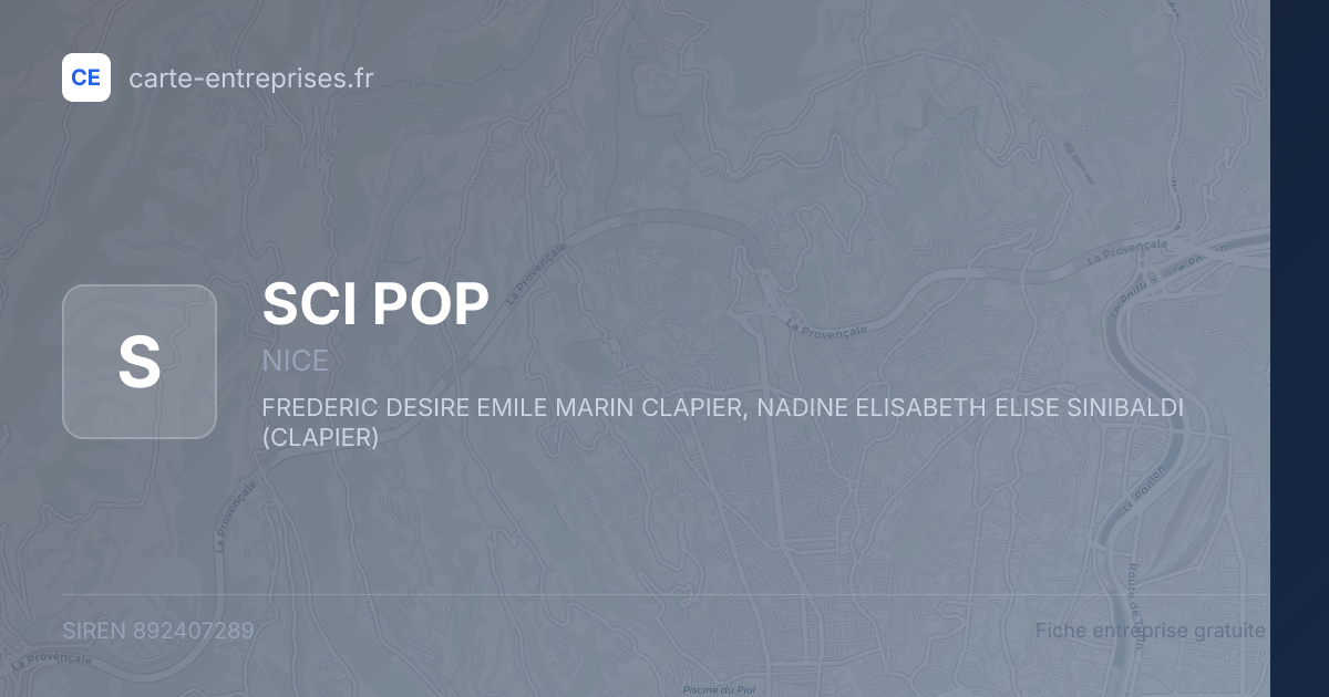 SCI POP — 892407289 — fiche entreprise