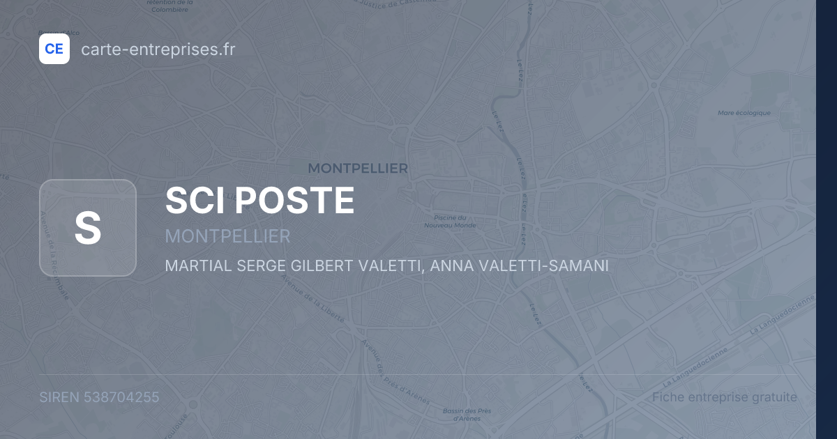 SCI POSTE — 538704255 — fiche entreprise
