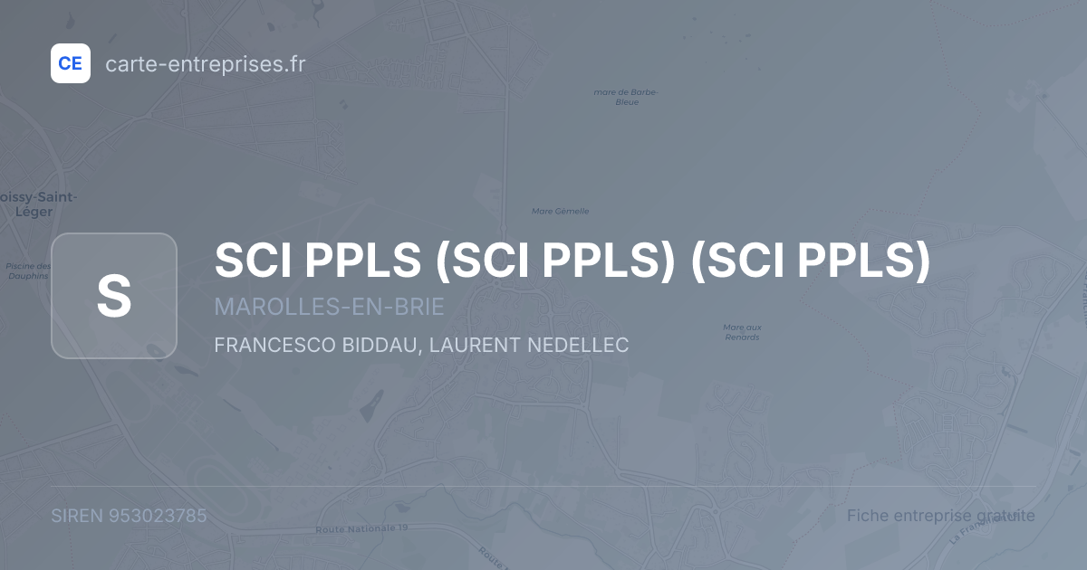 SCI PPLS (SCI PPLS) (SCI PPLS) — 953023785 — fiche entreprise