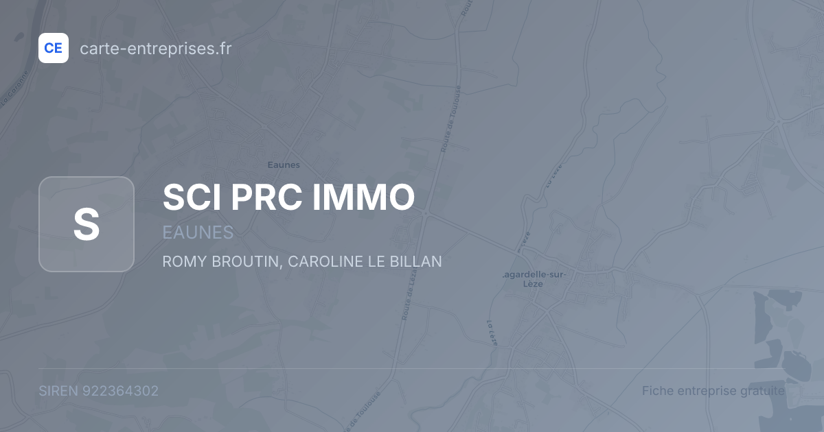 SCI PRC IMMO — 922364302 — fiche entreprise