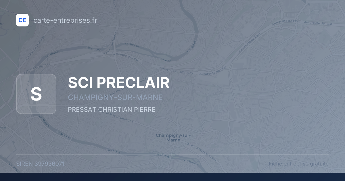 SCI PRECLAIR — 397936071 — fiche entreprise