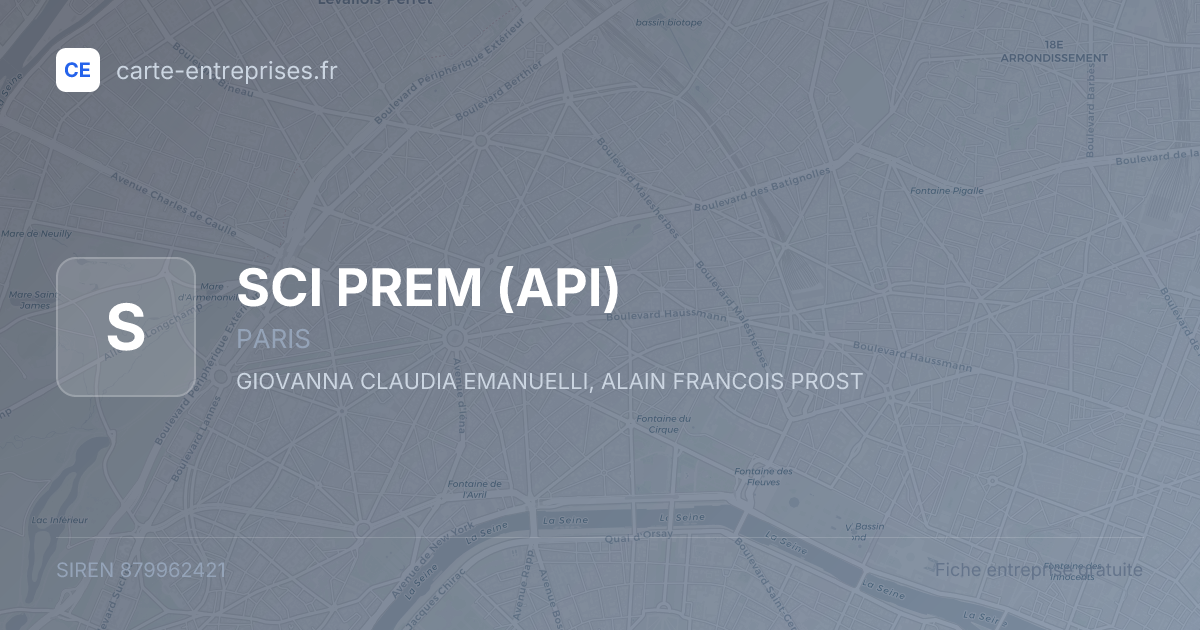 SCI PREM (API) — 879962421 — fiche entreprise