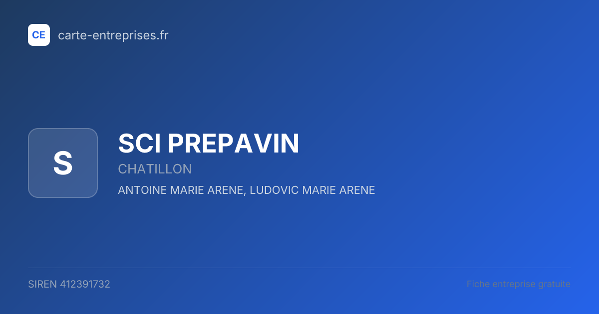 SCI PREPAVIN — 412391732 — fiche entreprise