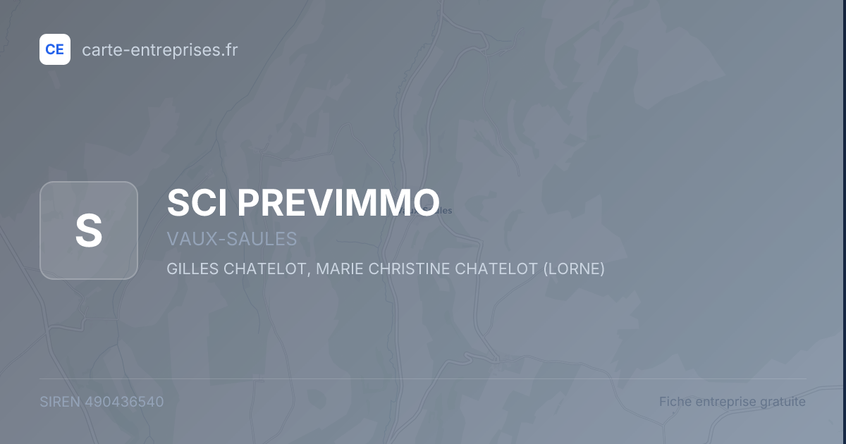 SCI PREVIMMO — 490436540 — fiche entreprise