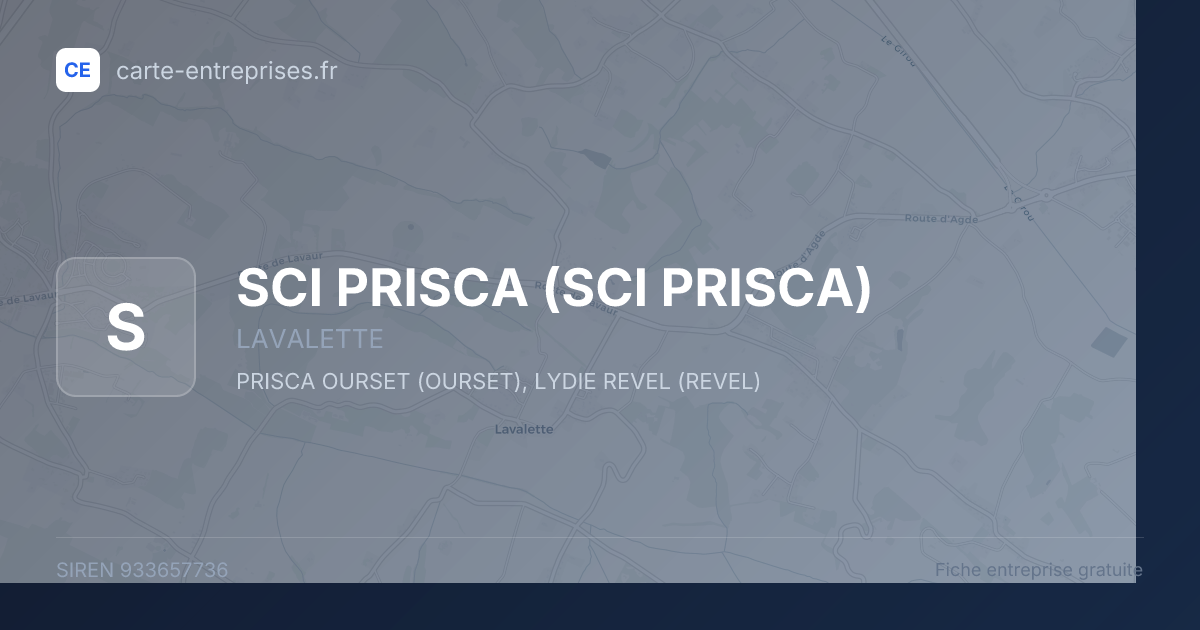 SCI PRISCA — 933657736 — fiche entreprise