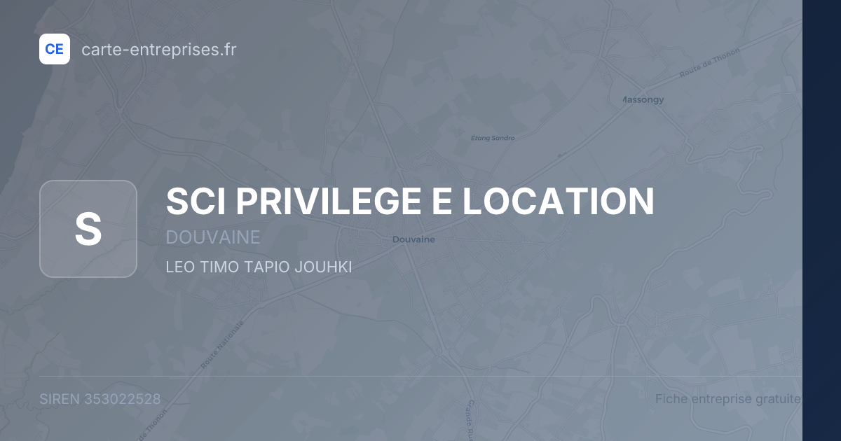 SCI PRIVILEGE E LOCATION — 353022528 — fiche entreprise
