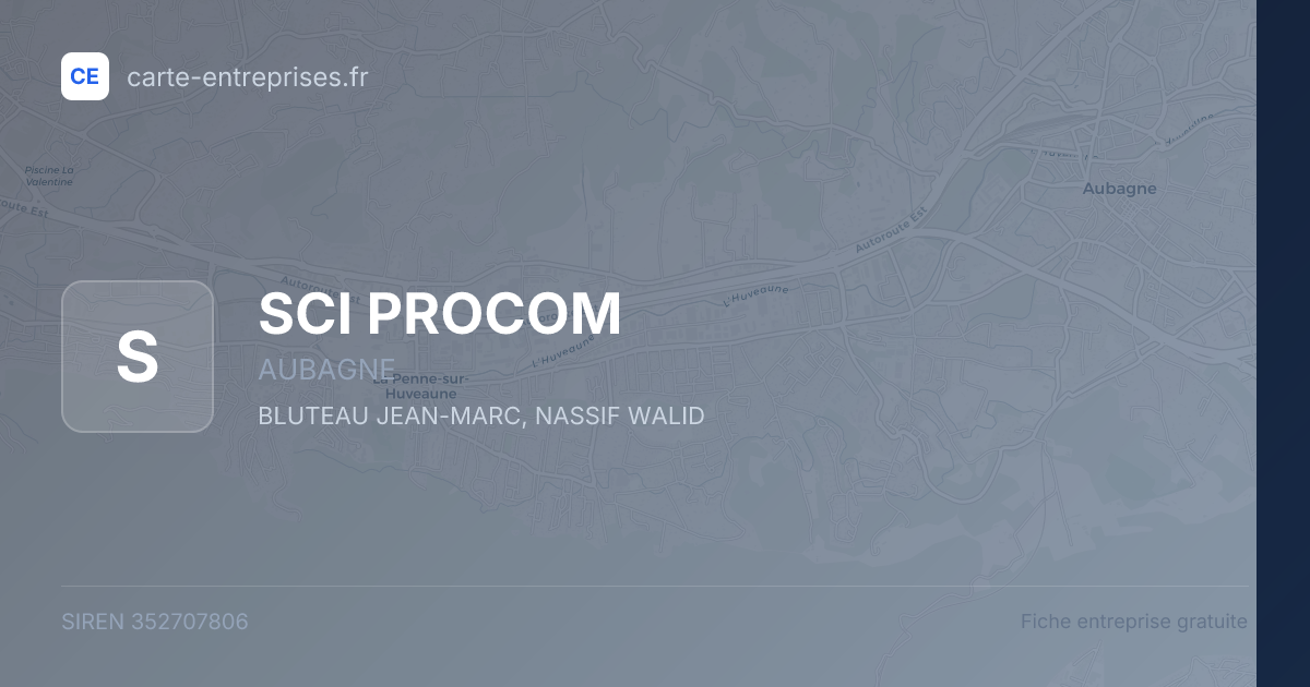 SCI PROCOM — 352707806 — fiche entreprise