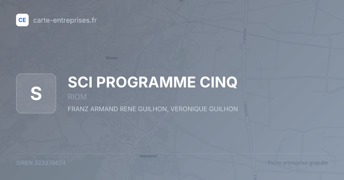 SCI PROGRAMME CINQ — 323376624 — fiche entreprise