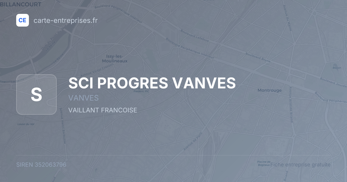 SCI PROGRES VANVES — 352063796 — fiche entreprise