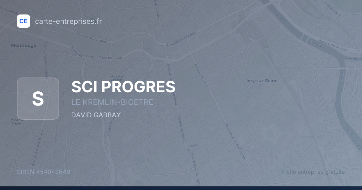 SCI PROGRES — 454042649 — fiche entreprise