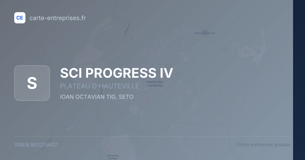 SCI PROGRESS IV — 902239417 — fiche entreprise