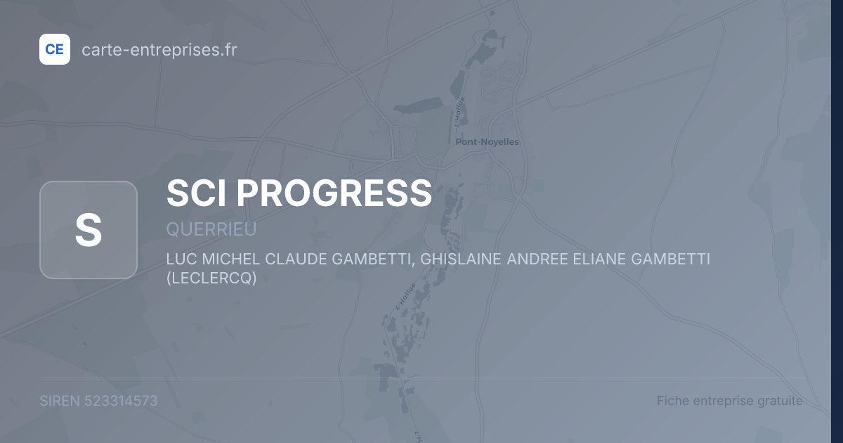 SCI PROGRESS — 523314573 — fiche entreprise