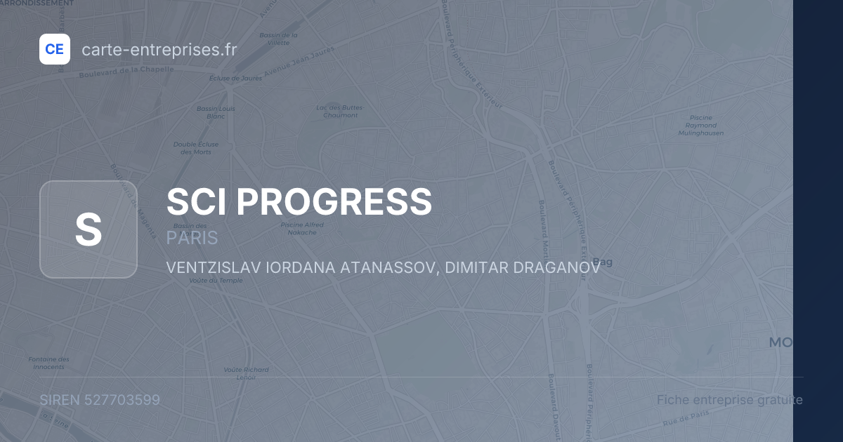 SCI PROGRESS — 527703599 — fiche entreprise