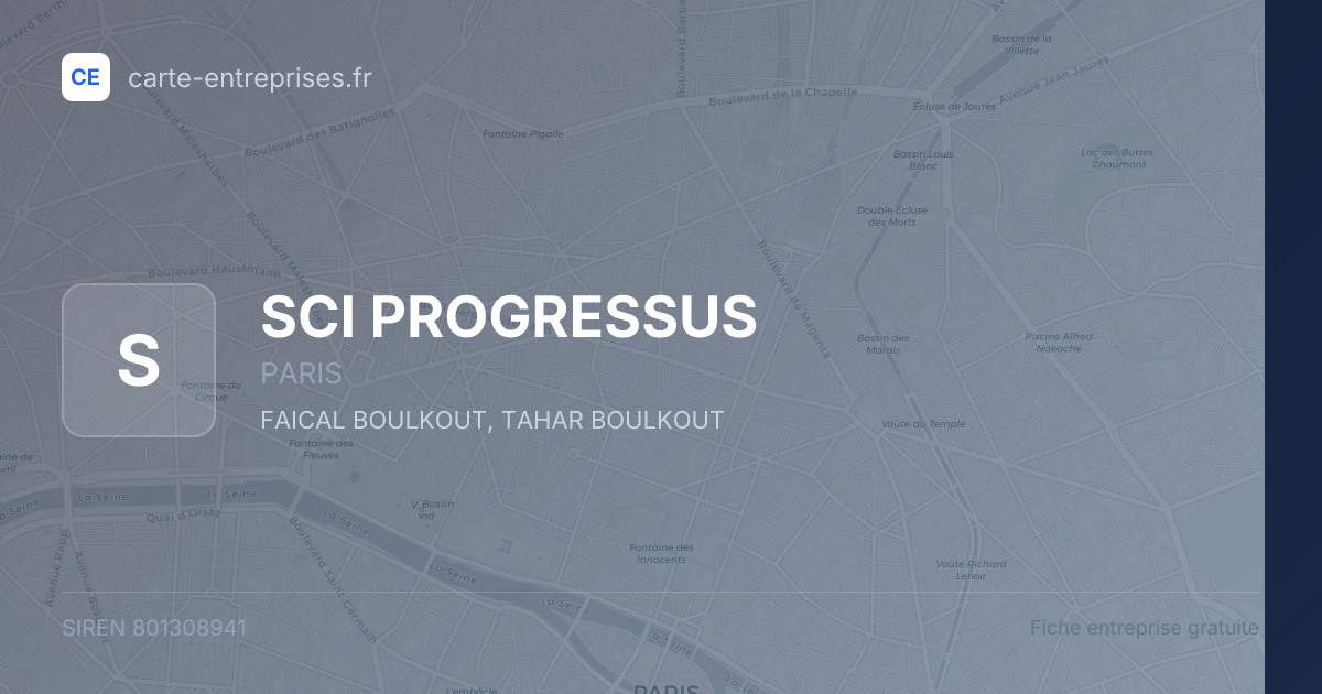 SCI PROGRESSUS — 801308941 — fiche entreprise