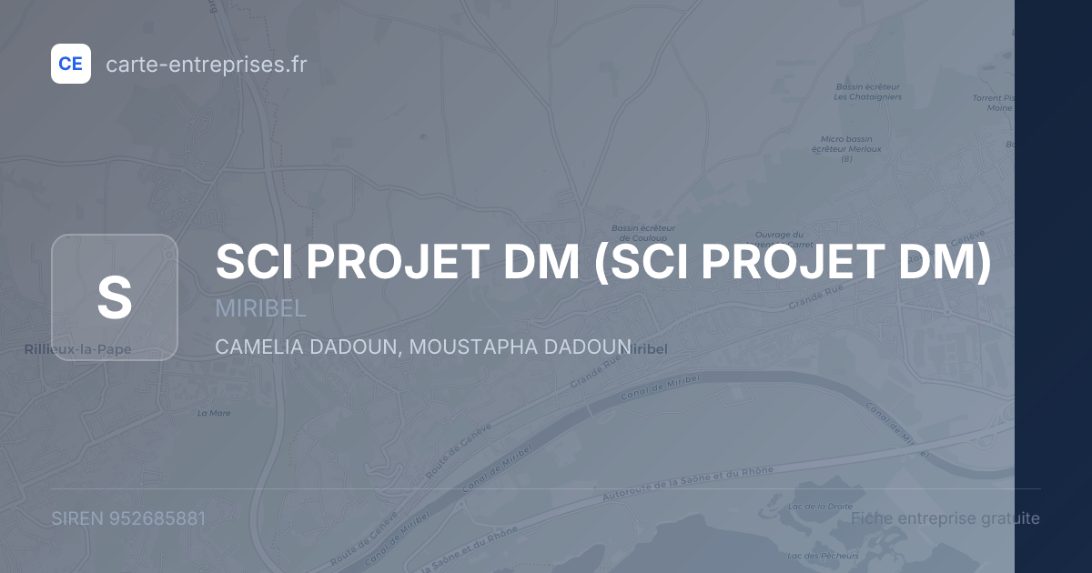 SCI PROJET DM — 952685881 — fiche entreprise
