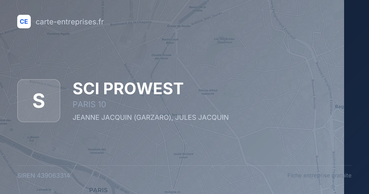 SCI PROWEST — 439063314 — fiche entreprise