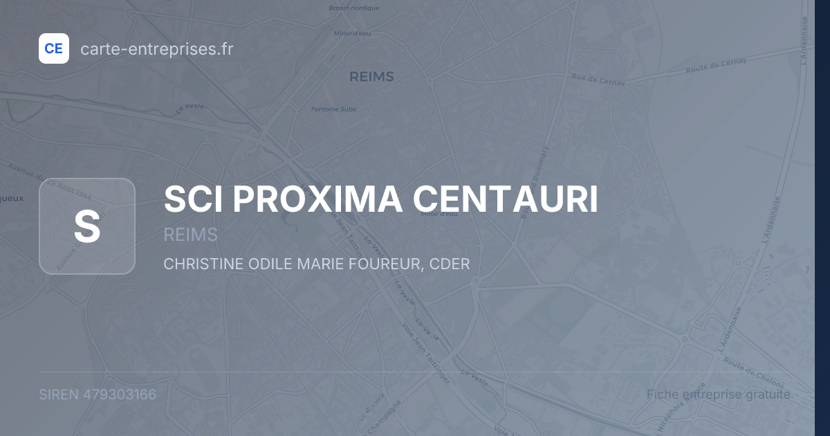 SCI PROXIMA CENTAURI — 479303166 — fiche entreprise
