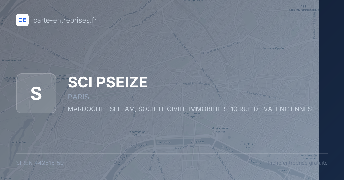 SCI PSEIZE — 442615159 — fiche entreprise