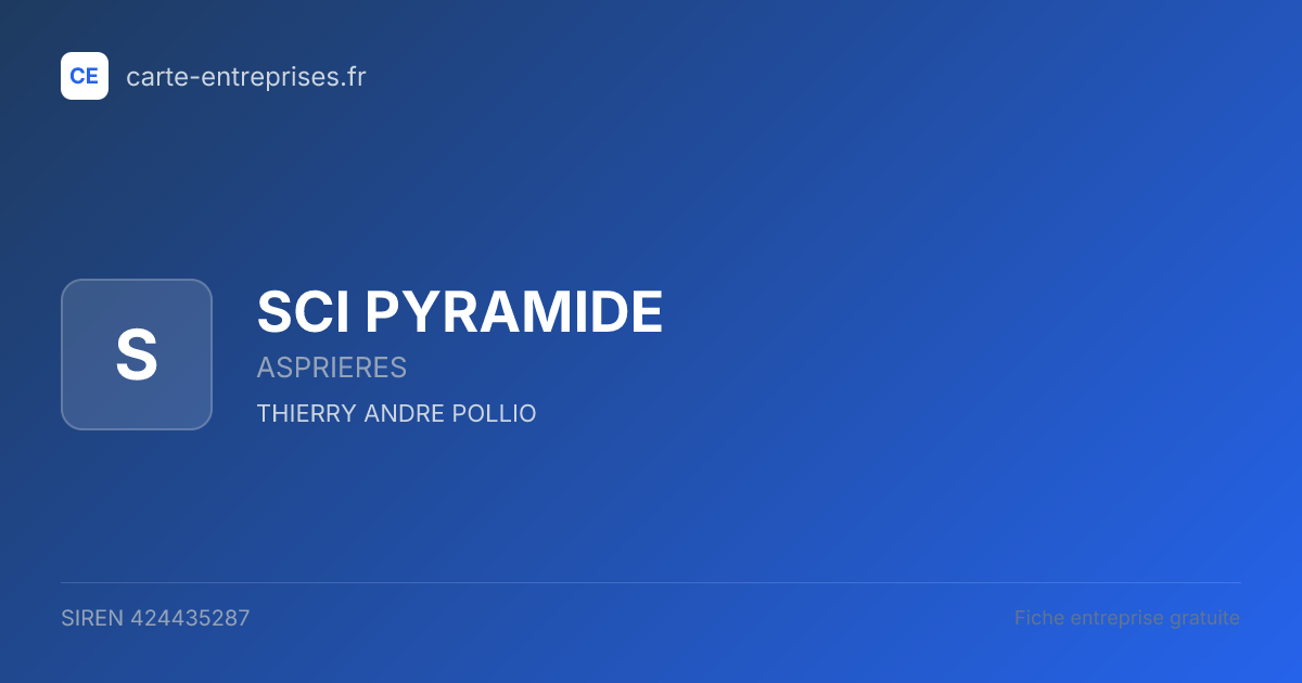 SCI PYRAMIDE — 424435287 — fiche entreprise